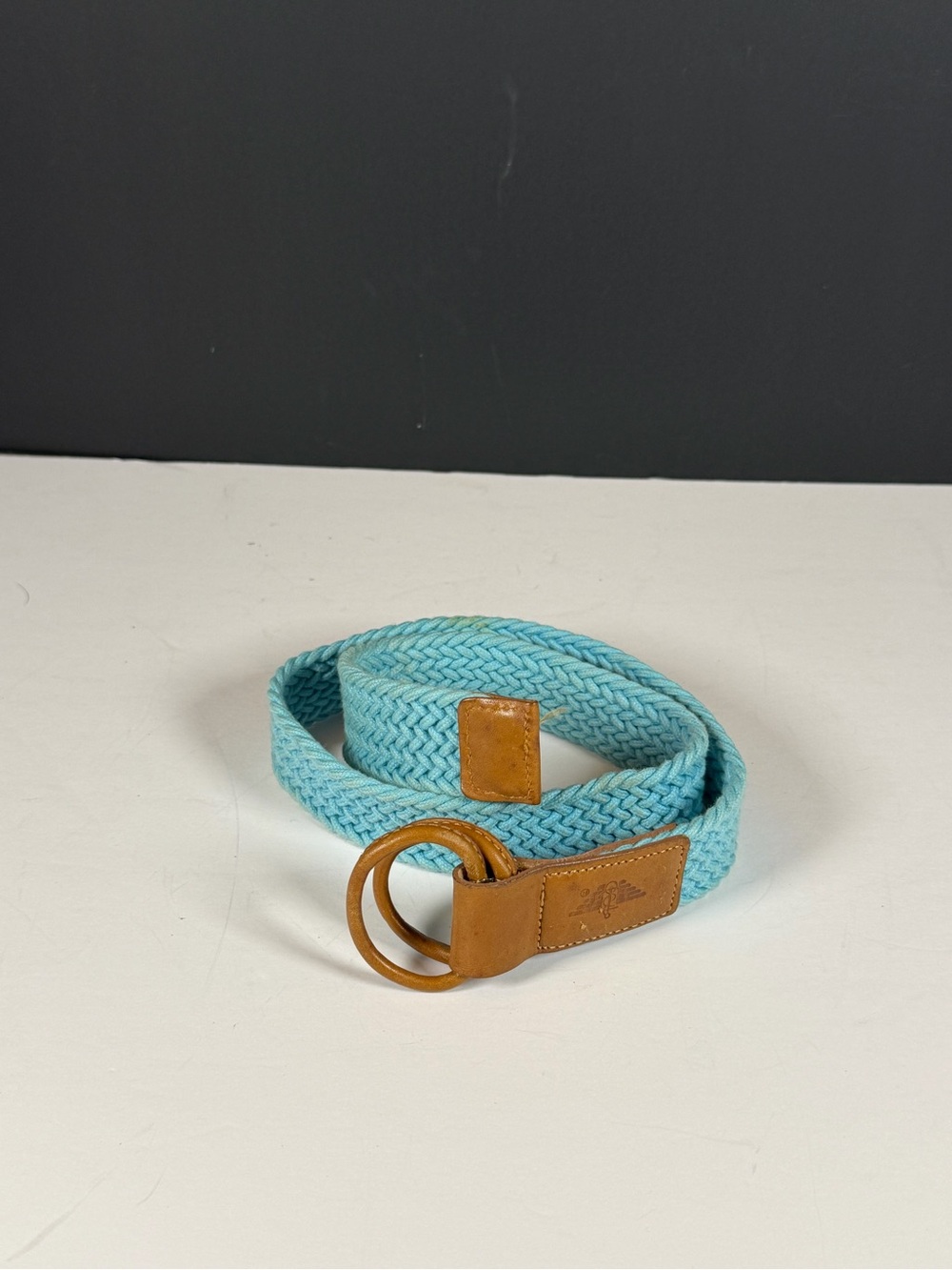 Vintage Dockers Aqua Blue Woven Stretch Belt Small